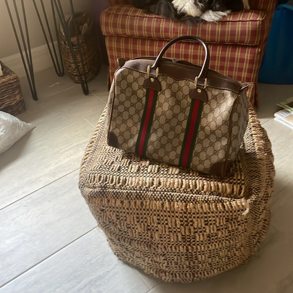 Gucci Satchel With Distinctive Pattern, Brown Lea… - image 3